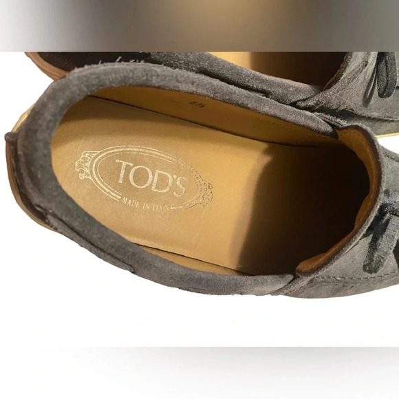TOD'S Laccetto Marlin Hyannisport Boat Shoe Blue Gray Sz 6.5 - Picture 7 of 9